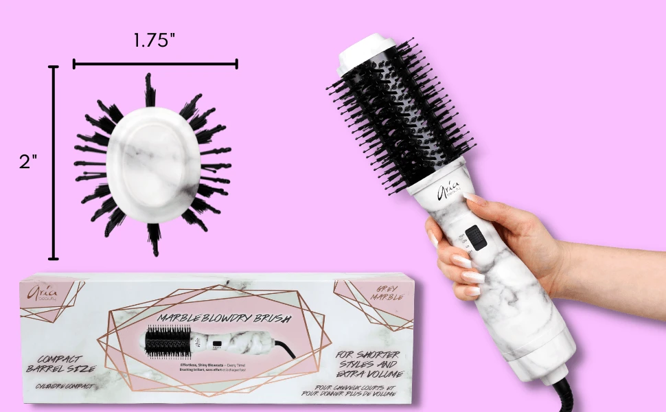 ARIA BEAUTY - Brosse Chauffante Rose Marble 2 ARIA BEAUTY - Brosse Chauffante Rose Marble – Image 2