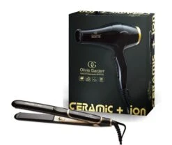 DUO Fer Plat Et Séchoir Céramique Ion- Olivia Garden